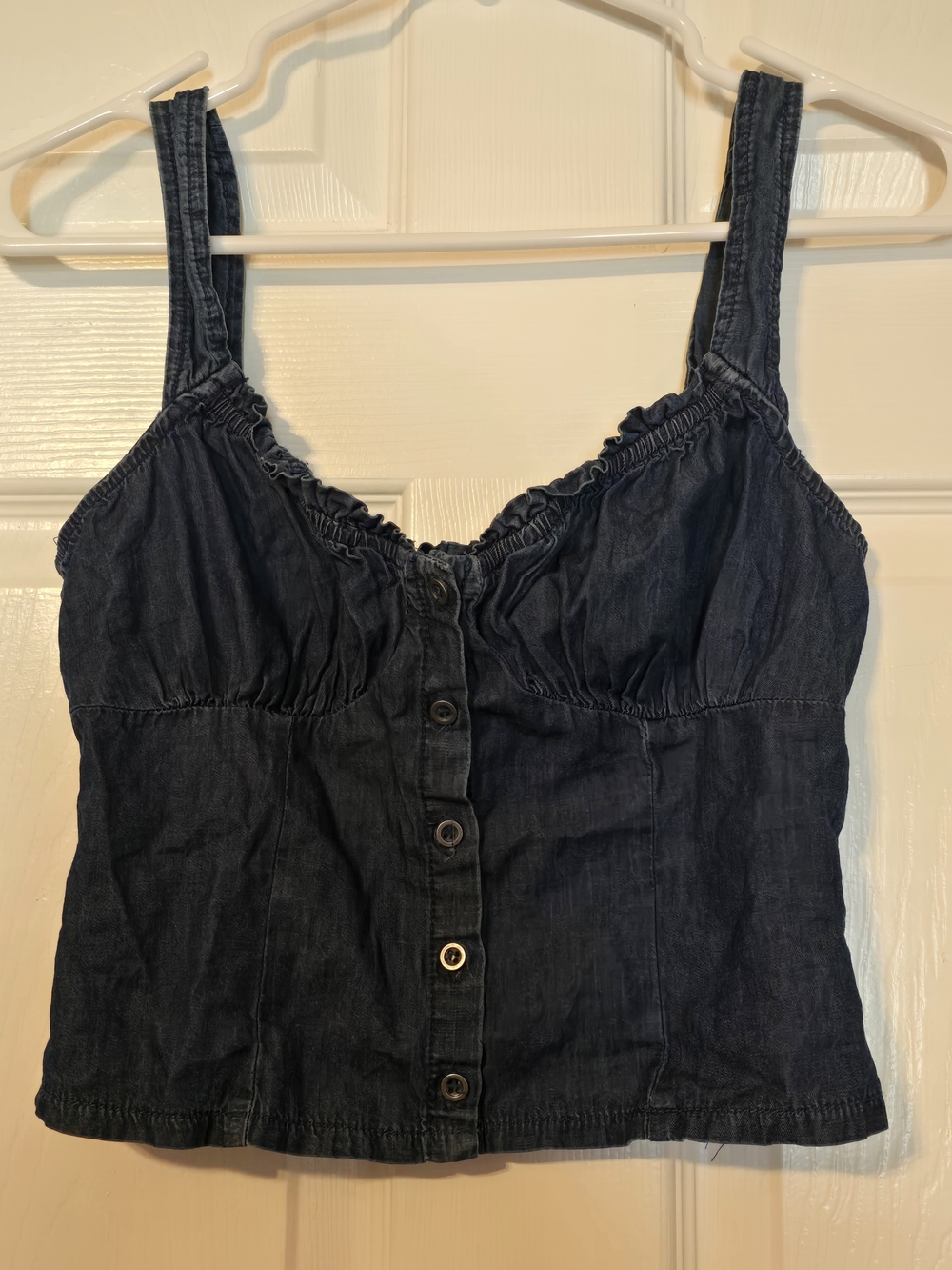 New Mix Dark Indigo Denim Button-Front Camisole